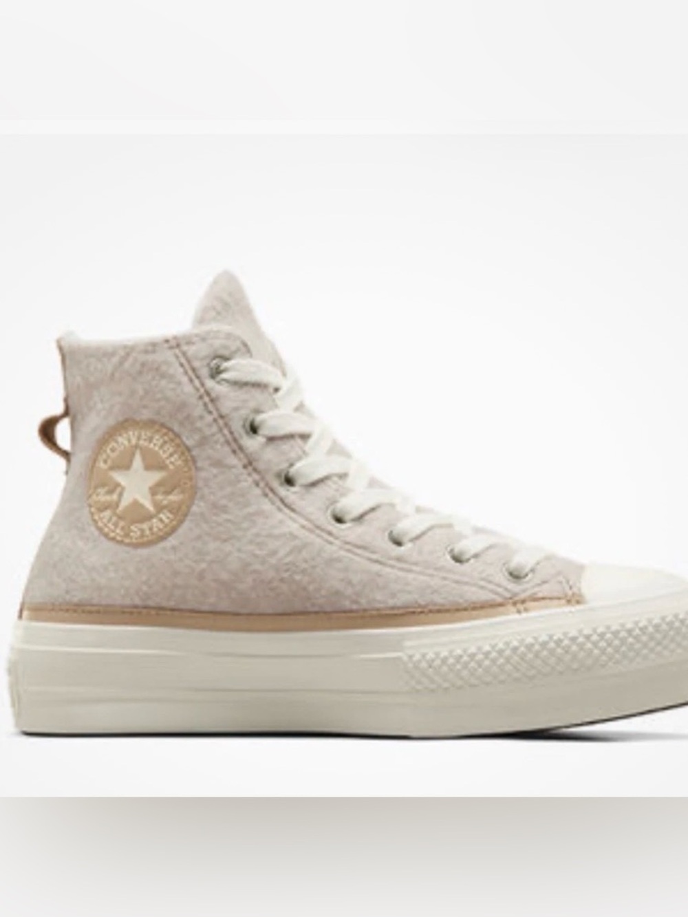 CONVERSE Chuck Taylor All Star Lift Platform Faux Mohair Size 7